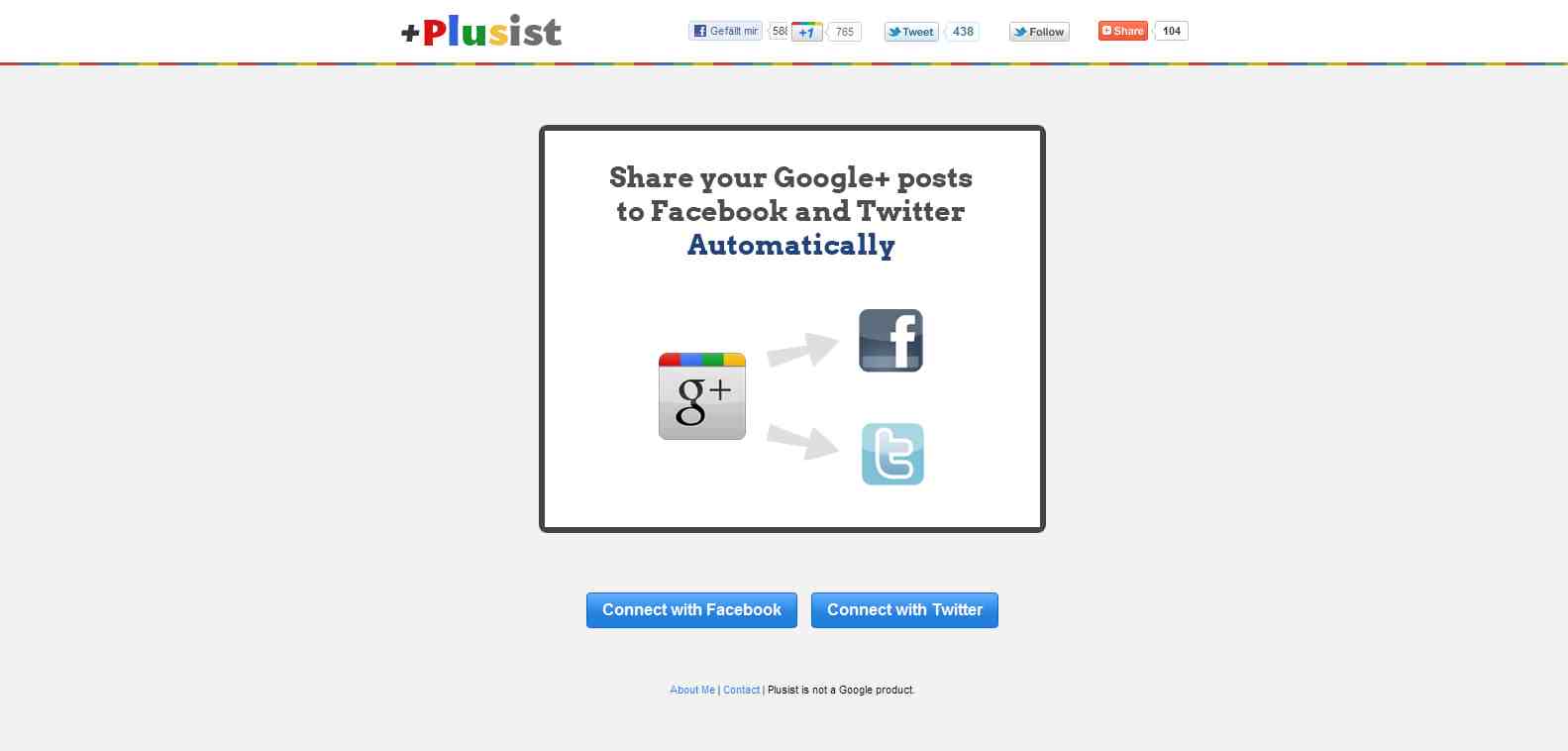 Plusist.com Google to Facebook Google to Twitter
