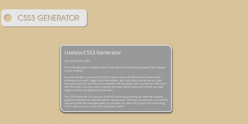 Useless CSS3 Generator